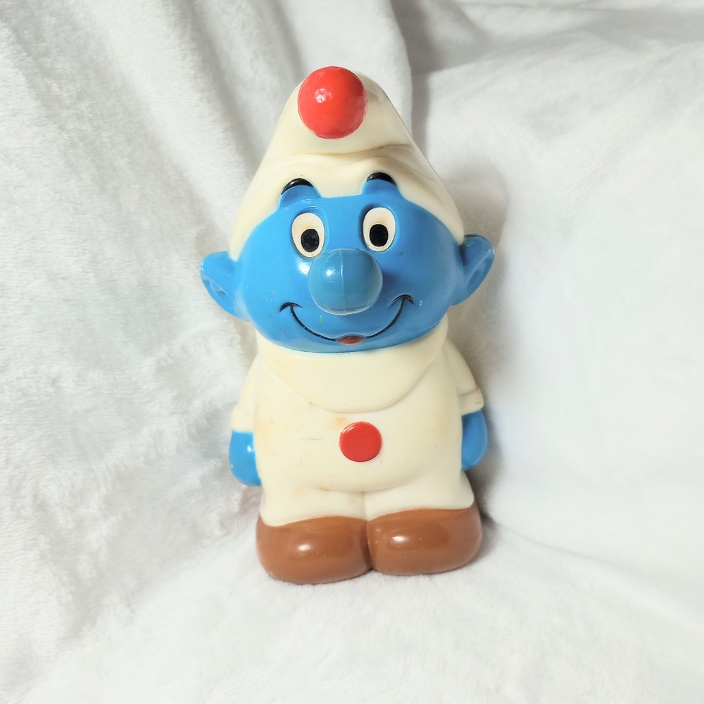Illco Peyo Vintage Musical Smurf Wind Up Walking Retro Toy 1982 Clown Outfit Vtg